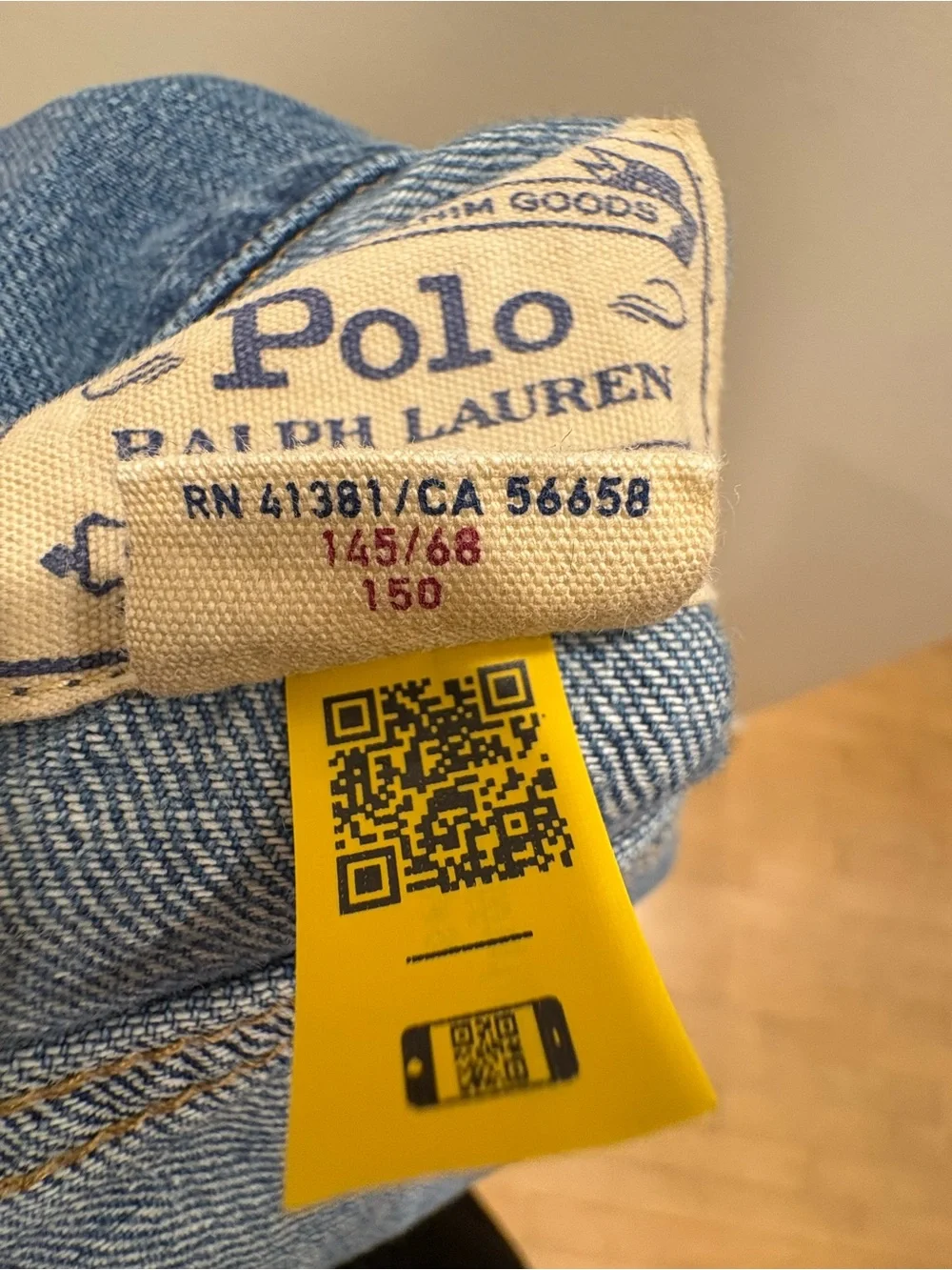Polo Ralph Lauren Girls Denim Jacket Size 150 Raw Hem Logo Back